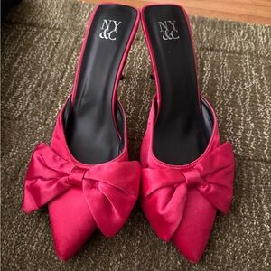 New York & Company Women's Pink Bow Heels size 10